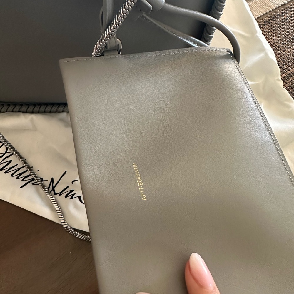 Philip Lim 3.1 grey Soleil bucket bag size small crossbody top handle leather - Picture 5 of 12